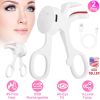 Heated Eyelash Curler Electric USB Rechargeable Eyelash Curler Anti-Burn Compact with Comb Heat up Fast Within 8S for All Eye Shapes for Women Make Up