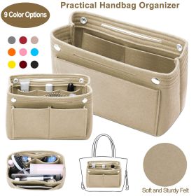 Felt Handbag Insert Organizer Purse Tote Shaper Bag in Bag Cosmetic Bag Handbag Purse Organizer (Option: White)