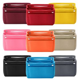 Felt Handbag Insert Organizer Purse Tote Shaper Bag in Bag Cosmetic Bag Handbag Purse Organizer (Option: Red)