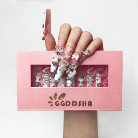 GGddsha 2024 New PMMA Acrylic Press On Nails StunningBling Nails, Rhinestone Fake Nails, Glitter Rhinestone NailsGradient  Fake NailsEnchanted Du (Option: M)